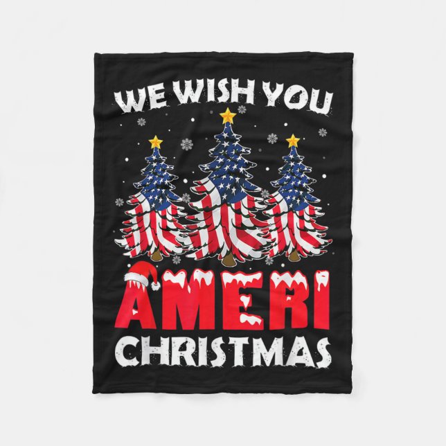 God jul Vi önskar er Ameri Julafton American Fl Fleecefilt (Framsidan)