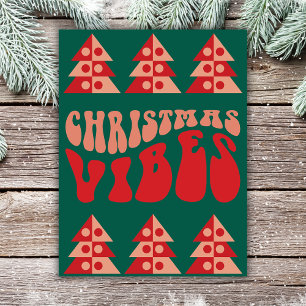 God jul Vibes Retro Helg Vykort
