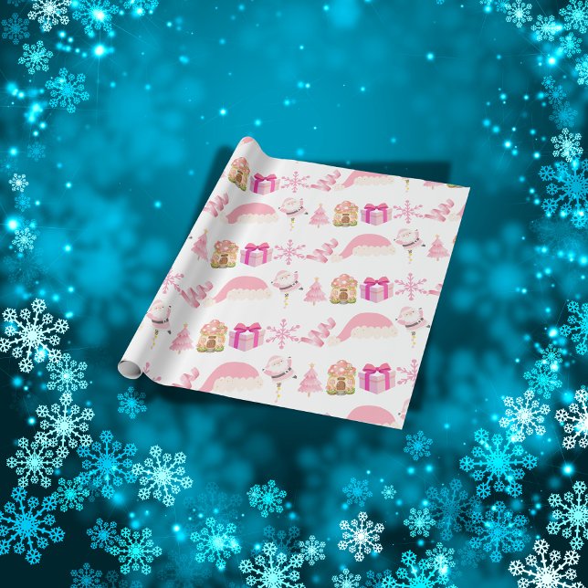 God jul vid Rosa på vitt | Presentpapper (Skapare uppladdad)