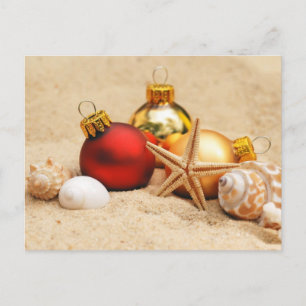 God jul vid stranden helg vykort