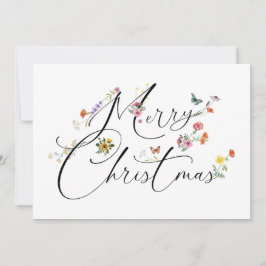 God Jul Vilda Blommor Boho Modern Julkort