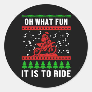 God jul, vilken Roligt är det att Ride Motorcle Bi Runt Klistermärke