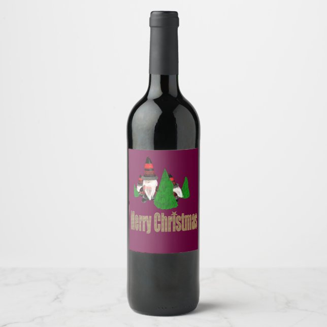 God jul vinflaska etikett (Framsida)