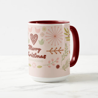 God Jul Vintage Botanisk Folkkonst Mugg