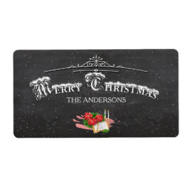 God jul Vintage Chalkboard Fraktsedel