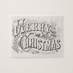 God Jul, Vintage Currier & Ives (reprod) Pussel
