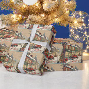 God jul Vintage - egen illustration Presentpapper