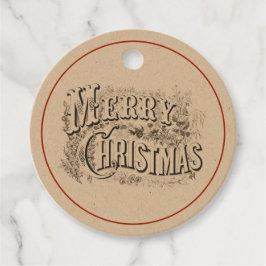 GOD JUL VINTAGE FAVOR-TAGGAR GÅVOR ETIKETTER