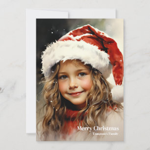 God jul, vintage flicka med grylig bär julkort