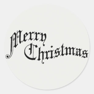 God jul Vintage Gamla fashioned Typography Runt Klistermärke