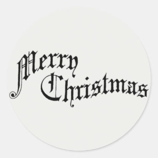 God jul Vintage Gamla fashioned Typography Runt Klistermärke