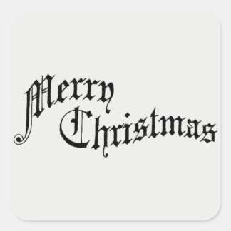 God Jul Vintage gammaldags typografi Fyrkantigt Klistermärke
