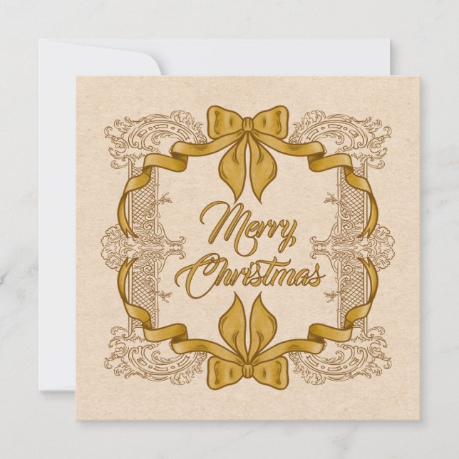 God Jul Vintage Guldslinga Julkort (Framsida)