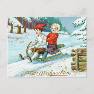 God jul vintage helg vykort