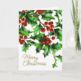 God jul Vintage Holly Berries med meddelande