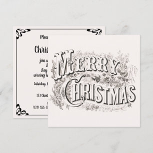 God Jul, Vintage Julfest Inbjudningar