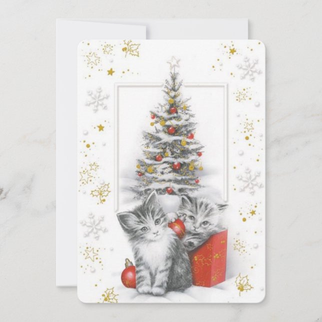 God jul Vintage Julkort (Framsida)