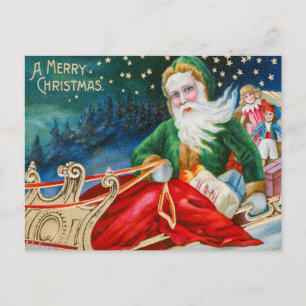 God jul Vintage Jultomten Children Helg Vykort