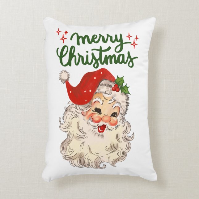 God jul vintage Jultomten helgdag Prydnadskudde (Framsidan(Vertikal))