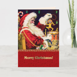 God Jul. Vintage Jultomten Helgkort