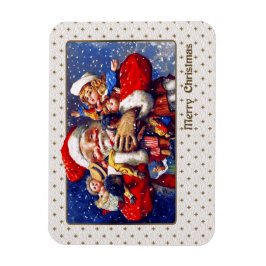 God Jul. Vintage Jultomten Magnet