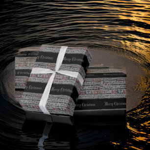 God jul Vintage Lakan Music Grått Black Presentpapper