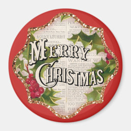 God jul Vintage Land Gift Magnet