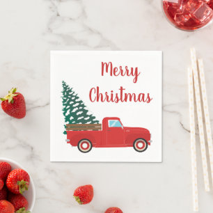 God jul Vintage Lastbil Julgran Pappersservett