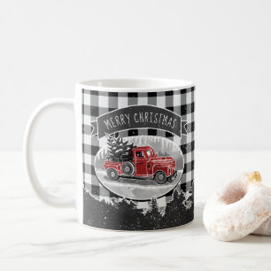 God jul Vintage Lastbil Svarta Buffalo Play Kaffemugg