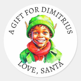 God jul | Vintage Little Elf To and from Runt Klistermärke