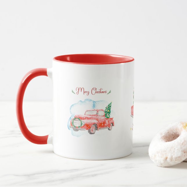 God jul Vintage Plocka upp Lastbil-kaffe Mugg (Med munk)