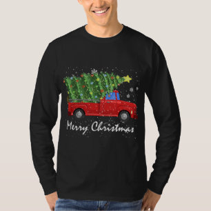 God jul Vintage Red Lastbil med Träd T Shirt