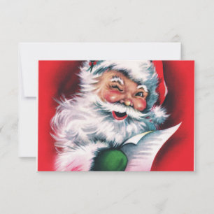 God jul,vintage,retro,Jultomten,lycklig OSA Kort