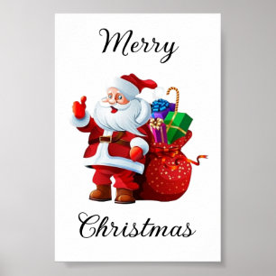 God jul Vintage Retro Jultomten Poster