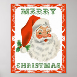 God jul Vintage Retro Jultomten Poster