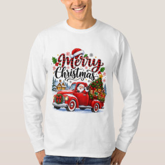 God Jul Vintage röda lastbil Julgran T Shirt