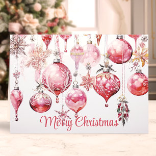 God Jul Vintage Rosa Prydnader Helgkort