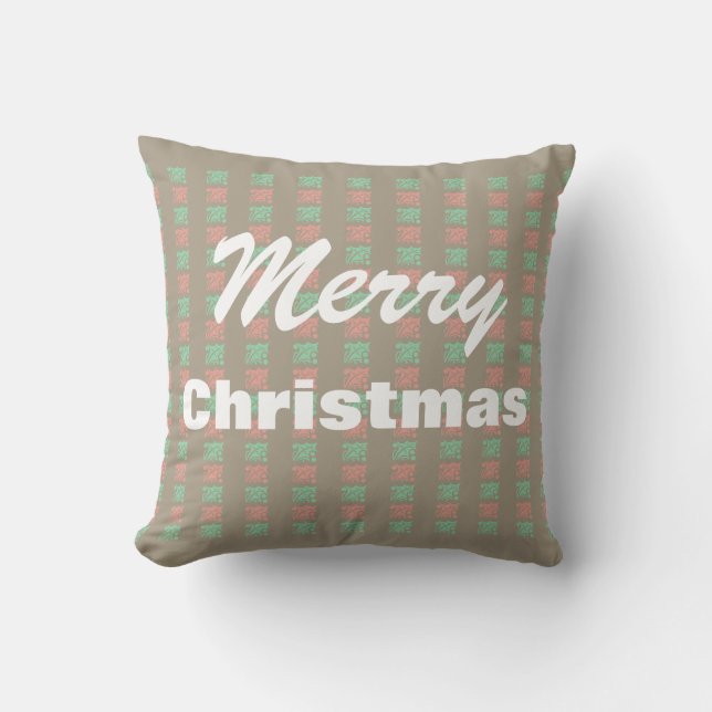 God Jul Vintage Rutigt Kudde (Framsida)