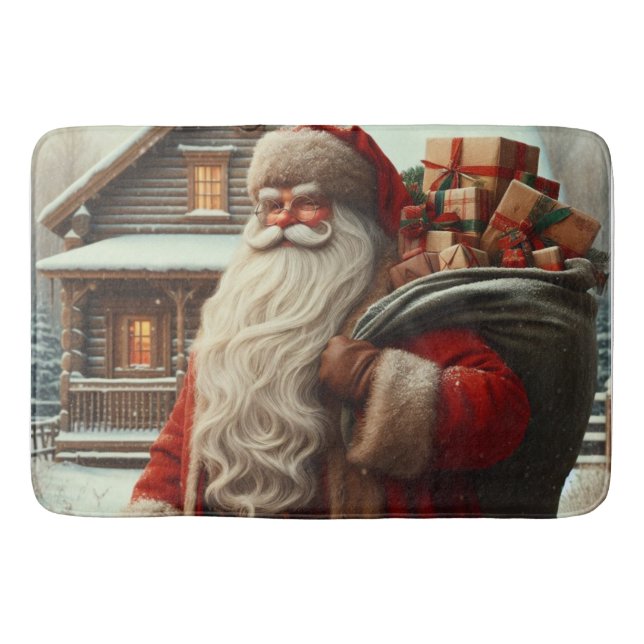 God jul vintage Santa Badrumsmatta (Framsidan)