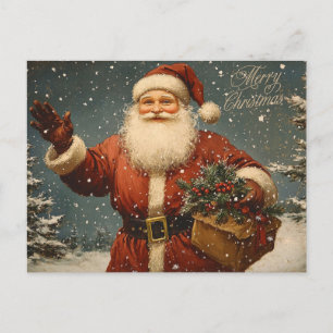 God jul Vintage Santa Helg Vykort