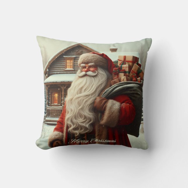 God jul vintage Santa Kudde (Framsida)