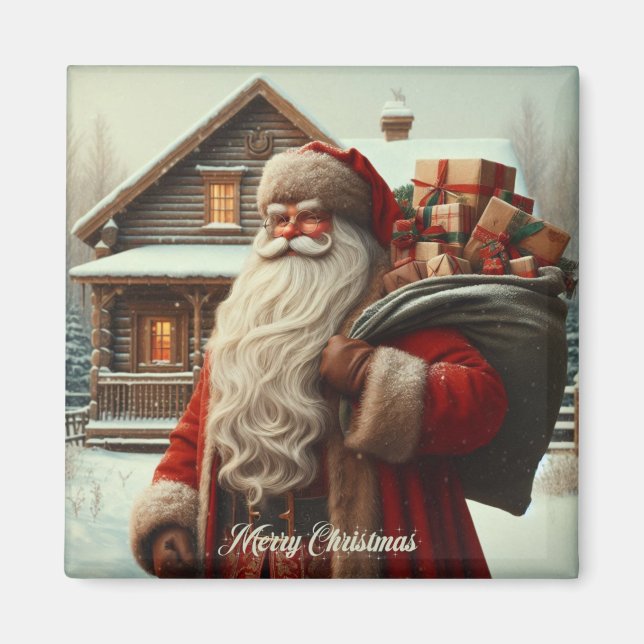God jul vintage Santa Magnet (Framsidan)