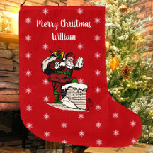 God jul Vintage Santa Personlig Red
