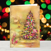 God Jul-Vintage Scene Merry & Bright
