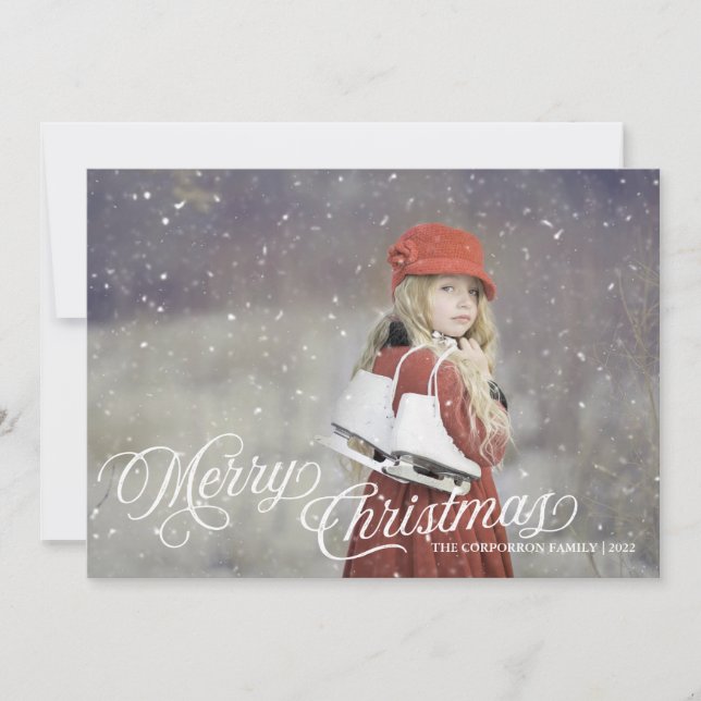 God jul Vintage-skript Julkort (Framsida)