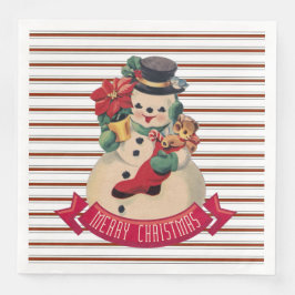 God Jul - Vintage Snömannen Pappersservett