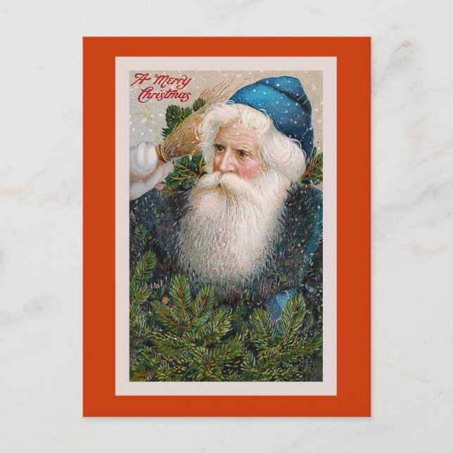 "God jul" Vintage vykort (Framsida)