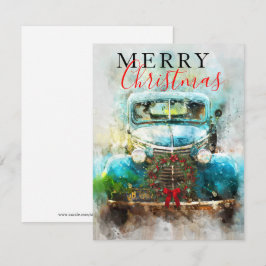 God jul Vintage Watercolor Lastbil Inbjudningar