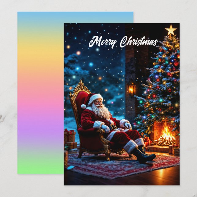 God Jul vinter firande tomte magi Inbjudningar (Fram/baksida)