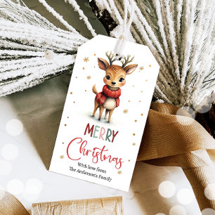 God Jul Vinter Hjort Familj Tack Gåva Presentetikett